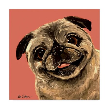 Trademark Fine Art Hippie Hound Studios 'Pug On Peach' Canvas Art, 35x35 ALI44045-C3535GG